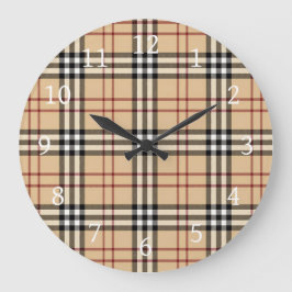 Scottish Tartan Pattern     Große Wanduhr