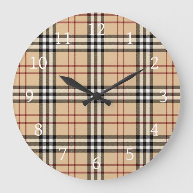 Scottish Tartan Pattern     Große Wanduhr (Vorderseite)