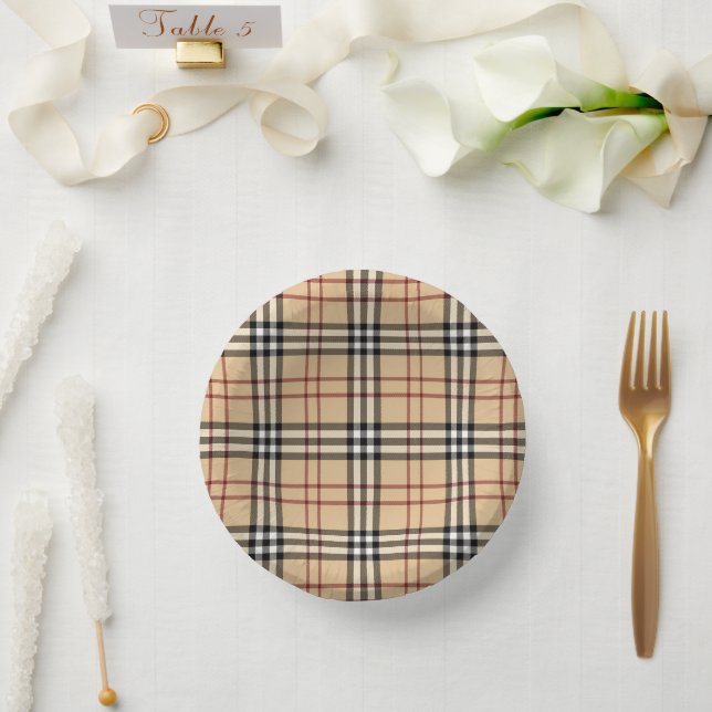 Scottish Tartan Pattern Pappteller (Hochzeit)