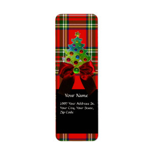 SCOTTISH TARTAN, RED GREEN BOWS AND CHRISTMAS TREM