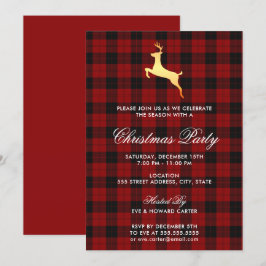 Scottish Tartan Reindeer Christmas Party Einladung