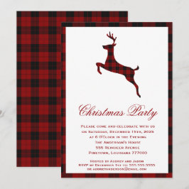 Scottish Tartan Reindeer | Weihnachts-Party Einladung