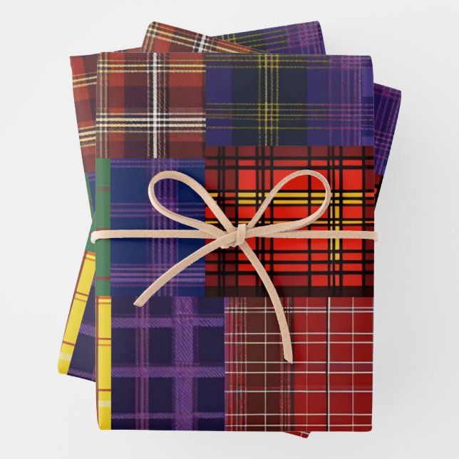 Scottish Tartan Swatch Geschenkpapier Set (Beispiel)