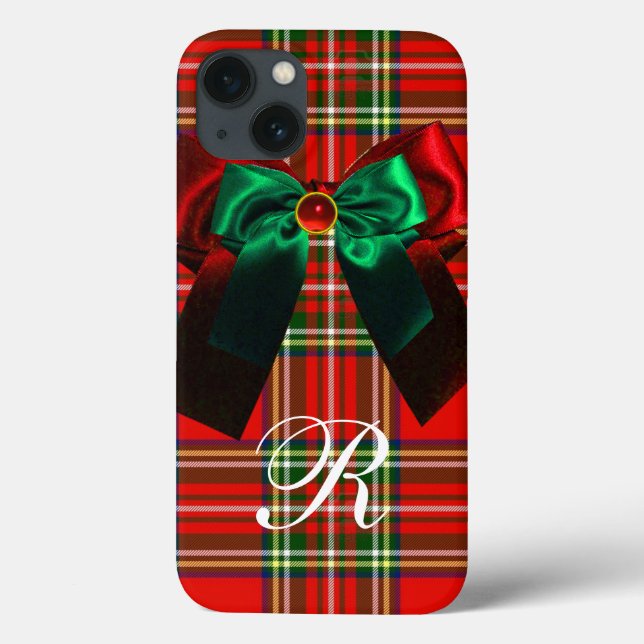 SCOTTISH TARTAN UND RED GREEN BOWS CHRISTMAS PARTY Case-Mate iPhone HÜLLE (Rückseite)