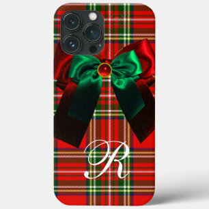 SCOTTISH TARTAN UND RED GREEN BOWS CHRISTMAS PARTY iPhone 13 PRO MAX HÜLLE