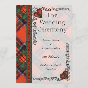 Scottish Tartan Wedding Programm - Royal Stewart