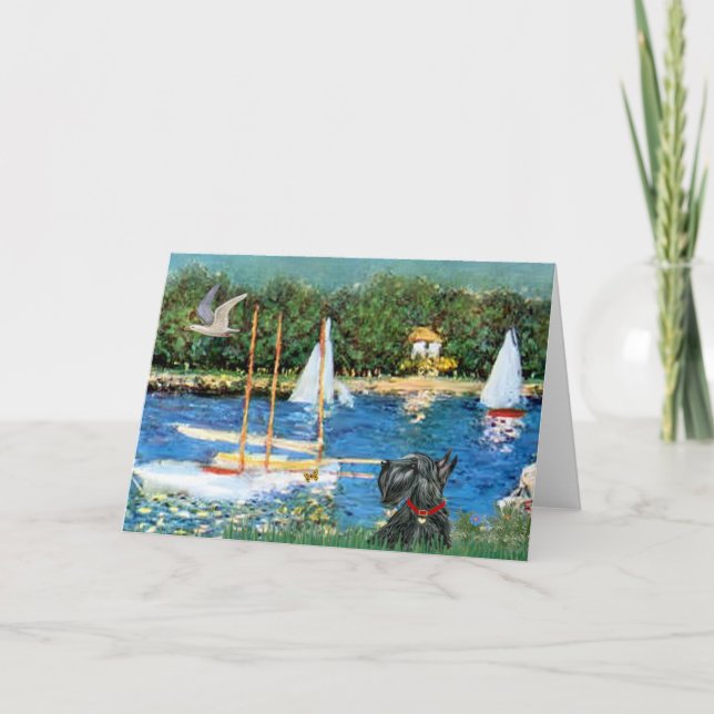 Scottish Terrier 12 - Sailboats Karte (Vorderseite)