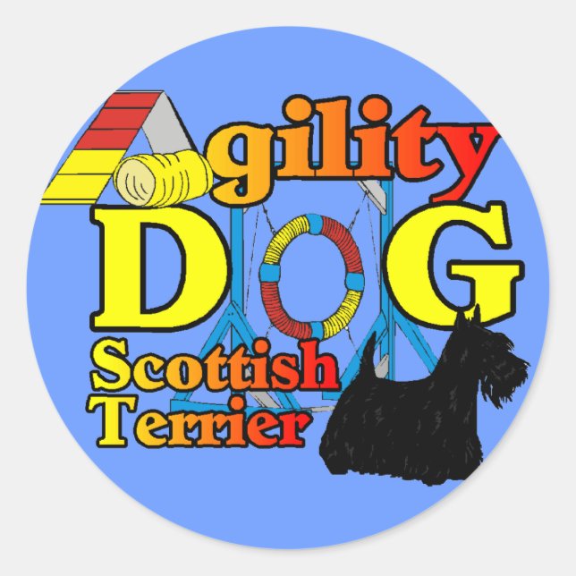 Scottish_Terrier_Agility Runder Aufkleber (Vorderseite)