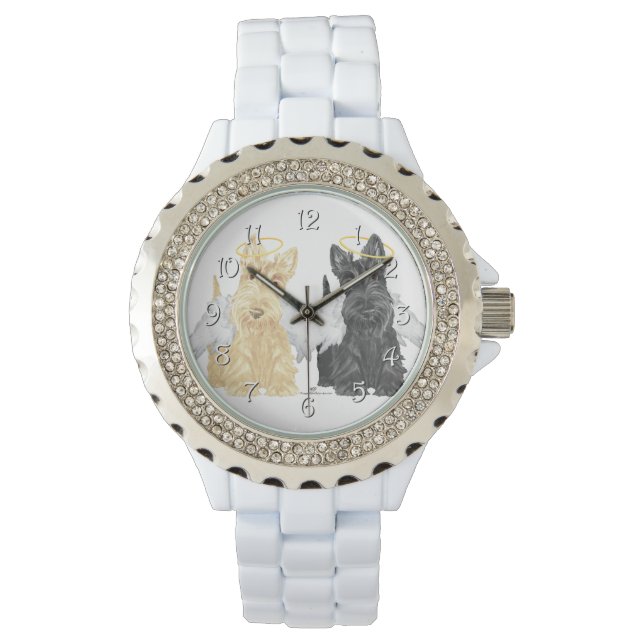 Scottish Terrier Angels Armbanduhr (Vorderseite)