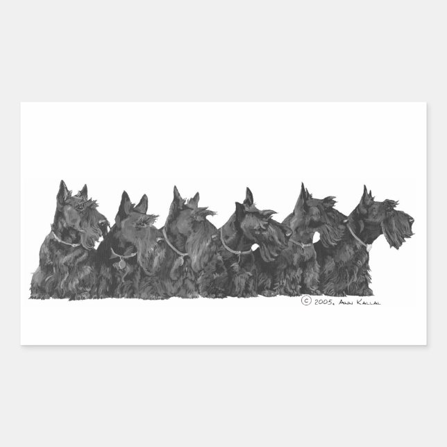 Scottish Terrier Ansammlung Rechteckiger Aufkleber (Vorderseite)
