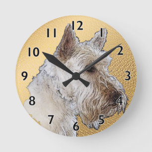 Scottish Terrier Art Runde Wanduhr