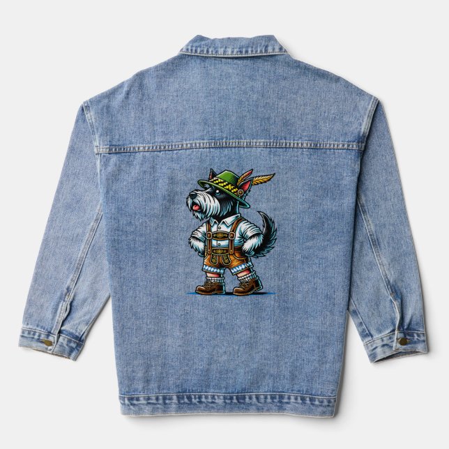 Scottish Terrier Bavaria Jeansjacke (Rückseite)
