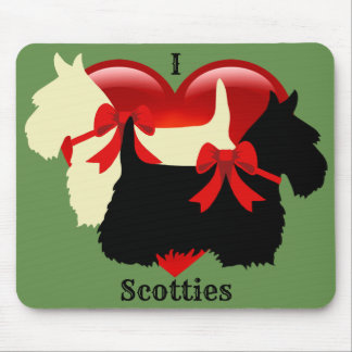 Scottish Terrier Black Silhouette, Scotland dog Mousepad