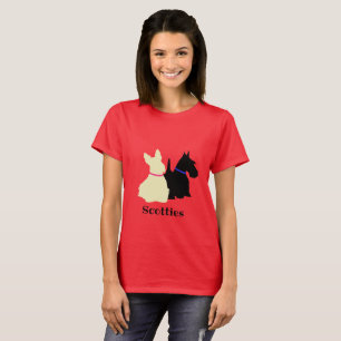 Scottish Terrier Black Sitting/stehende Silhouette T-Shirt