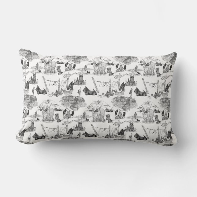 SCOTTISH Terrier Black Toile Lendenkissen (Vorderseite)
