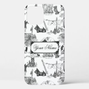 SCOTTISH Terrier Black Toile mit Individuelle Name Case-Mate iPhone Hülle