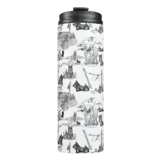 SCOTTISH Terrier Black Toile Thermosbecher (Vorderseite)