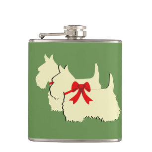 Scottish Terrier Black/White Silhouette/Bezeichnun Flachmann