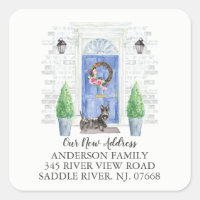 Scottish Terrier Blue Door Nouveau Étiquette d'adr