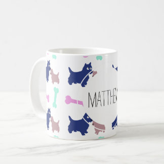 Scottish Terrier Bones Monogram Name Tasse
