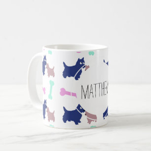 Scottish Terrier Bones Monogramme Nom Mug