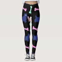 Scottish Terrier Bones wählen B Color Leggings