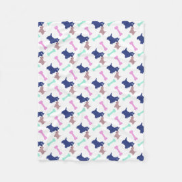 Scottish Terrier Bones wählen Farbe Dog Blanket 2 Fleecedecke
