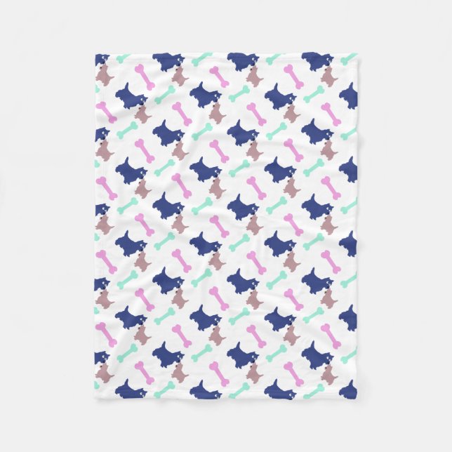 Scottish Terrier Bones wählen Farbe Dog Blanket 2 Fleecedecke (Vorderseite)