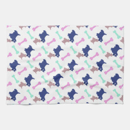 Scottish Terrier Bones wählen Farbe Dogenhandtuch  Handtuch