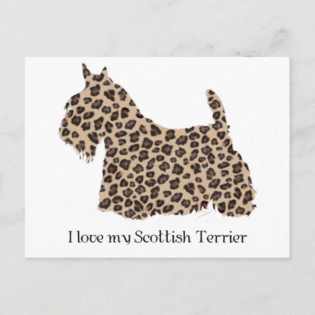 Scottish Terrier Cheetah Print Postkarte (Vorderseite)