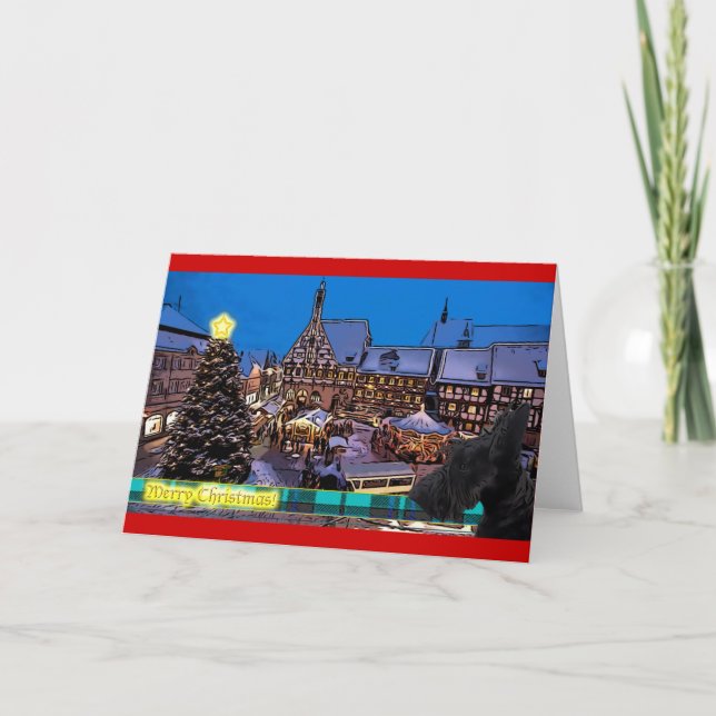 Scottish Terrier Christmas Card Feiertagskarte (Vorderseite)