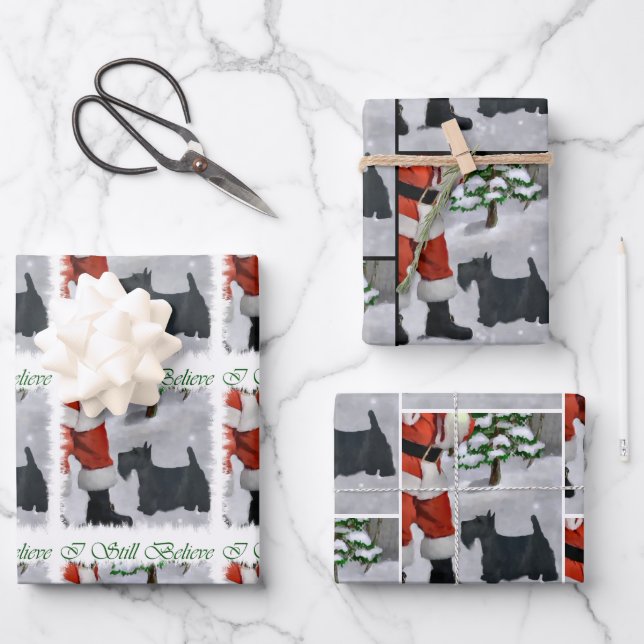 Scottish Terrier Christmas Geschenkpapier Set (Vorderseite)
