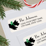Scottish Terrier Christmas Green Rücksendeadresse<br><div class="desc">Mit diesen niedlichen personalisierten Rücksendeadressen-Aufklebern verleihen Sie der Urlaubssaison ein wenig skurrilen Charme. Ein stilvolles Design mit einer Vintagen Abbildung eines schottischen Hundes,  der einen Bogen trägt und mitläuft. Eigene Labels machen Ihren Weihnachtsversand besonders für Hundeliebhaber und Fans des lieblichen Scotty Dog zum Spaß! Farben: schwarz und grün.</div>