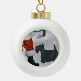 Scottish Terrier Christmas Keramik Kugel-Ornament