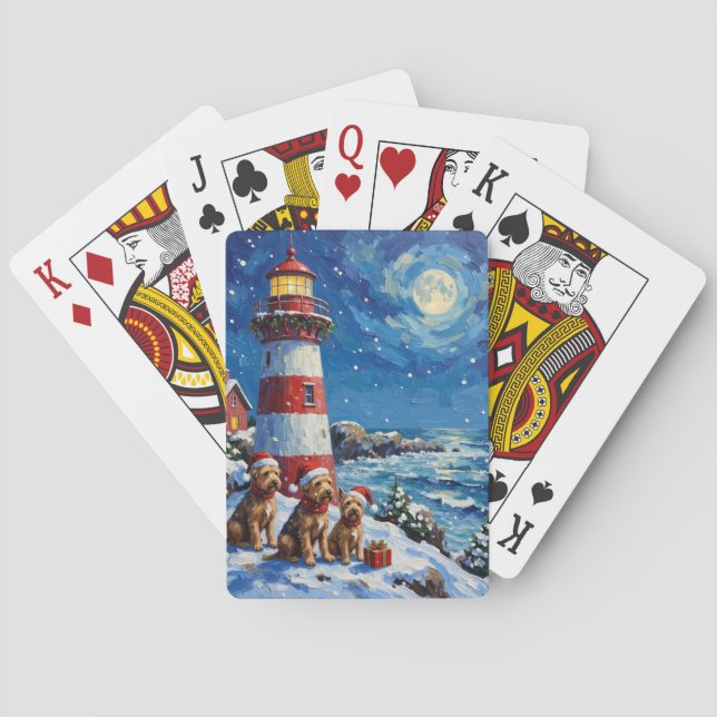 Scottish Terrier Christmas Lighthouse Holiday Spielkarten (Rückseite)