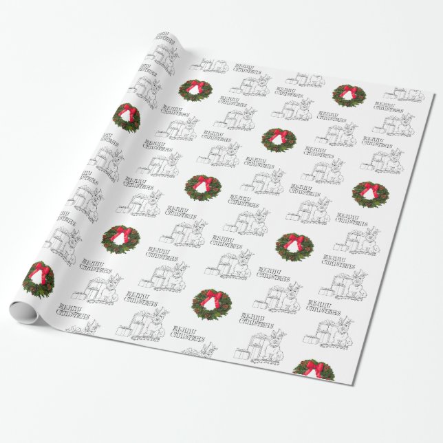 Scottish Terrier Christmas Wrapping Paper Geschenkpapier (Ungerollt)