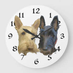 Scottish Terrier Clock Große Wanduhr