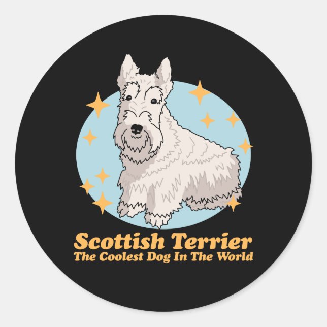 Scottish Terrier Cooler Hund Scottie Runder Aufkleber (Vorderseite)