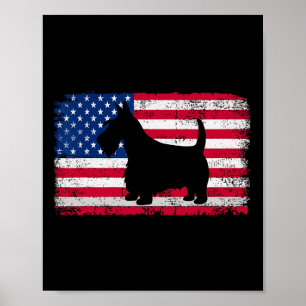 Scottish Terrier Dog 4. Juli Patriotic Amerika Poster