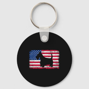Scottish Terrier Dog 4. Juli Patriotic Amerika Schlüsselanhänger