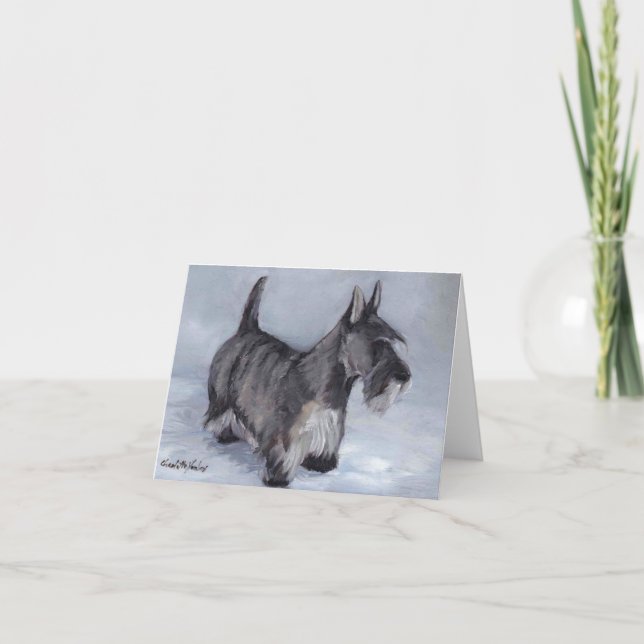 Scottish Terrier Dog Art Note Card Karte (Vorderseite)