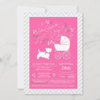 Scottish Terrier Dog Baby Shower Pink Girl