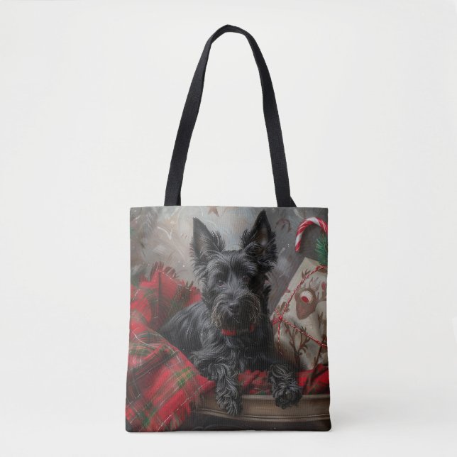 Scottish Terrier Dog Christmas Tasche (Vorderseite)