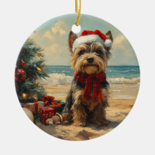 Scottish Terrier Dog Christmas Vintag Beach Keramik Ornament
