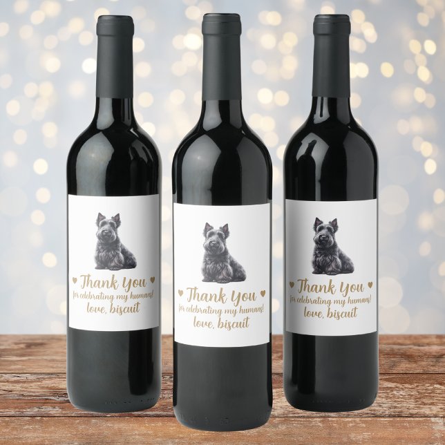 Scottish Terrier Dog I Do to Wedding Wine Label Weinetikett (Von Creator hochgeladen)