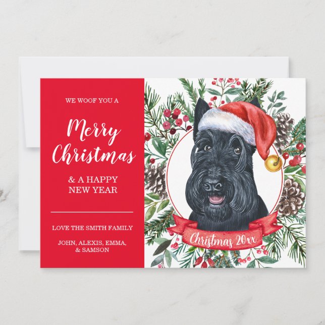 Scottish Terrier Dog Inexpensive Weihnachtskarte Karte (Vorderseite)