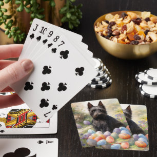 Scottish Terrier Dog mit Ostereier Holiday Spielkarten