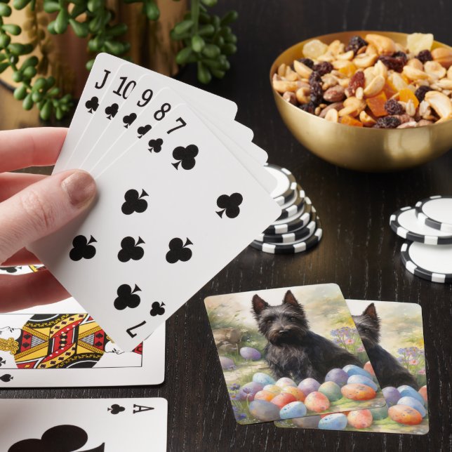 Scottish Terrier Dog mit Ostereier Holiday Spielkarten (In Situ)
