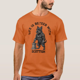 Scottish Terrier Dog, muscular, tattooed, bodybuil T-Shirt