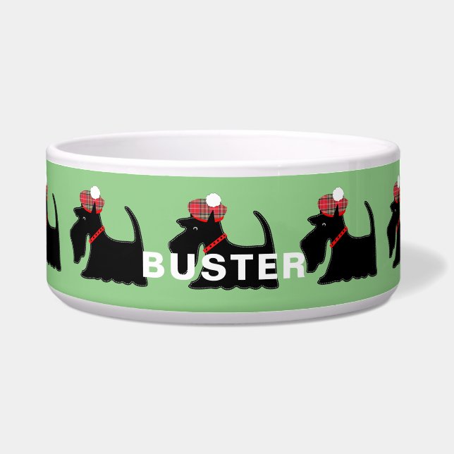 Scottish Terrier Dog Niedlich Personalisiert Napf (Vorderseite)